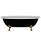 Ванна окремостояча матова Amidicon Olimpia 180х90 чорна з литого каменю золоті ніжки