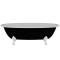 Ванна окремостояча матова Amidicon Olimpia 180х90 чорна з литого каменю білі ніжки