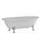 Ванна окремостояча глянцева Amidicon Olimpia 180х90 біла з литого каменю срібні ніжки