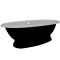 Ванна окремостояча глянцева Amidicon Olimpia 180х90 чорна на п'єдесталі з литого каменю