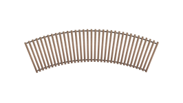 Решітка дерев'яна радіусна для конвектора Teplowatt Горіх 3500х265 з висотою 16 мм