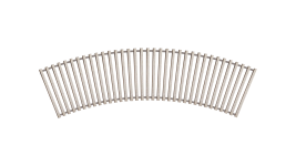 Решітка дерев'яна радіусна для конвектора Teplowatt Ясен 3500х265 з висотою 16 мм