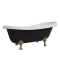 Ванна окремостояча матова Amidicon Symphony 167х78 чорна з литого каменю бронзові ніжки