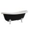 Ванна окремостояча глянцева Amidicon Symphony 167х78 чорна з литого каменю білі ніжки