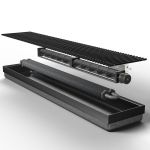 Конвектор внутрішньопідлоговий Teplowatt 3500х200 Turbo чорний дренаж