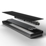 Конвектор внутрішньопідлоговий Teplowatt 500х265 Turbo чорний дренаж