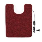 Килимок з підігрівом для туалету Теплик 55x70 см з термоізоляцією Стандарт темно-червоний з вимикачем