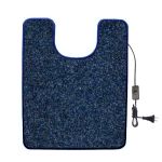 Килимок з підігрівом для туалету Теплик 55x70 см з термоізоляцією Стандарт темно-синій з вимикачем